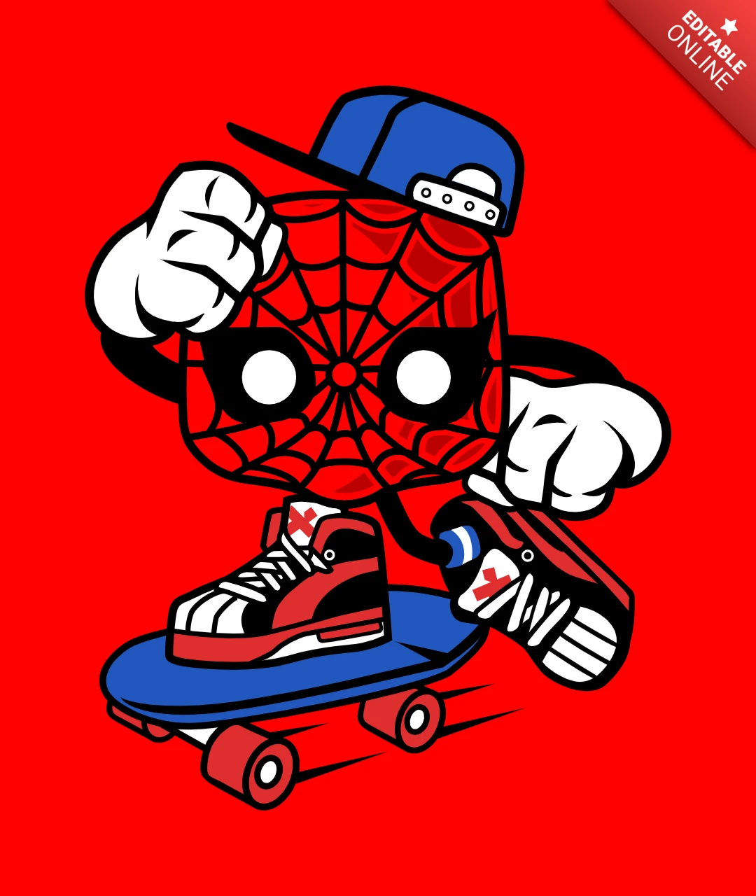 Modèle de t-shirt pop culture Spider-man skater