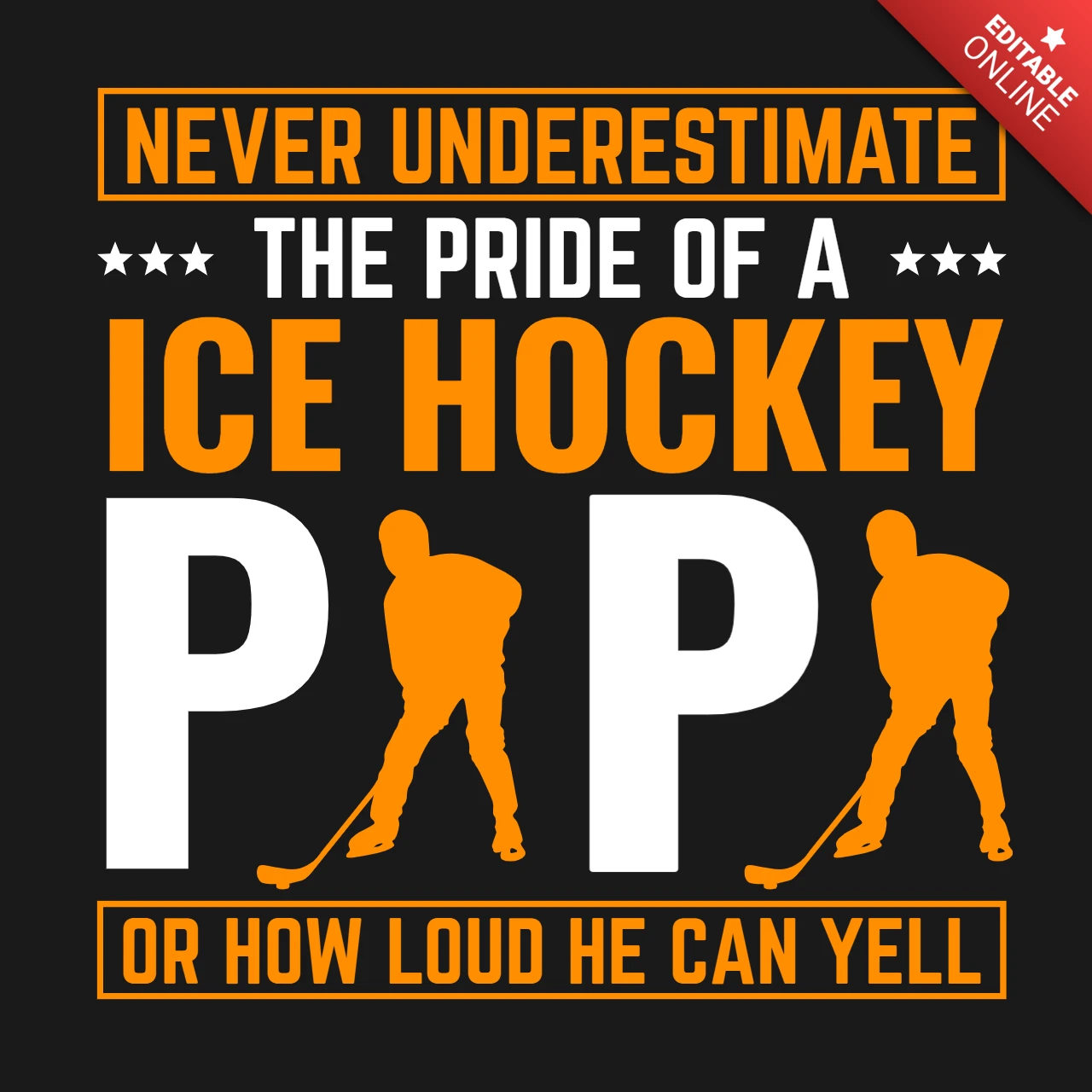 Der Stolz eines Eishockeyspielers Motivations-T-Shirt-Design-Vorlage