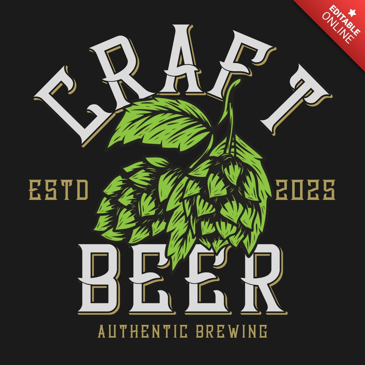 クラフトビールラベルTシャツデザインテンプレート