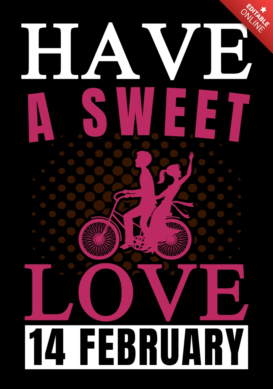 Retro Love Design Template for Valentine's Day Celebrations