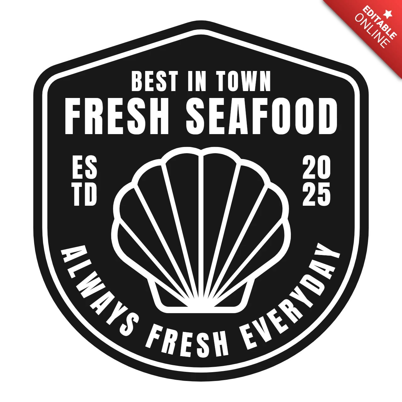 Fresh Seafood Logo Design Template
