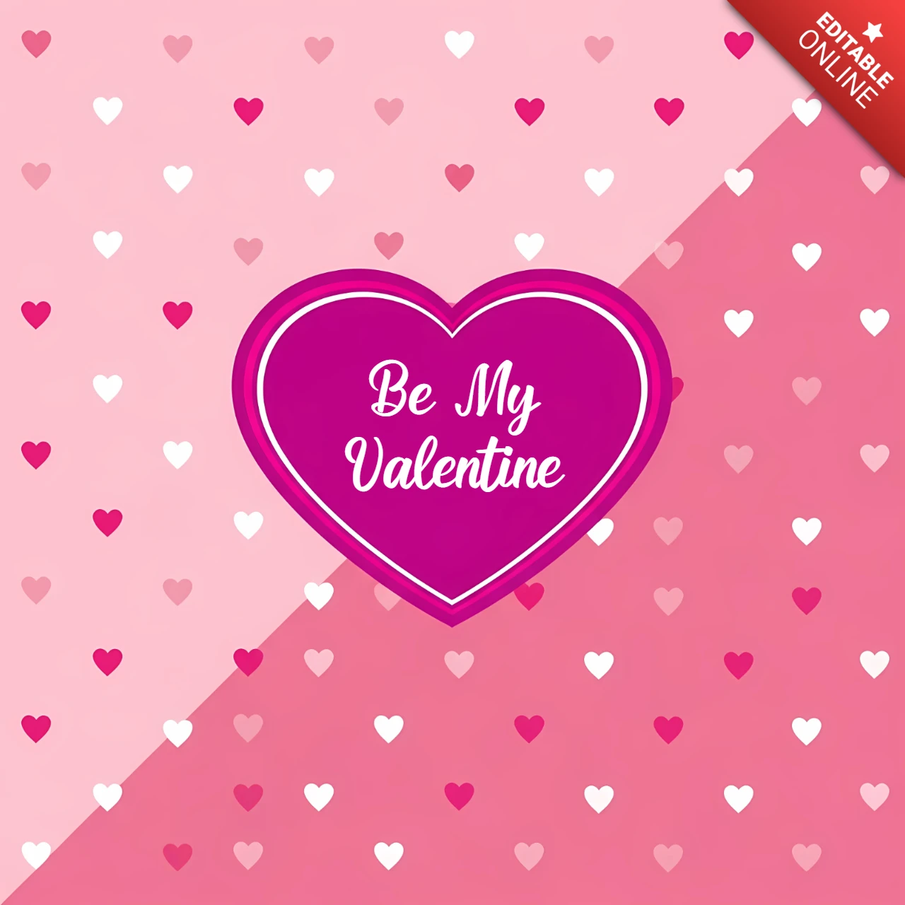 Valentine's Day Heart Design Template for Greeting Cards