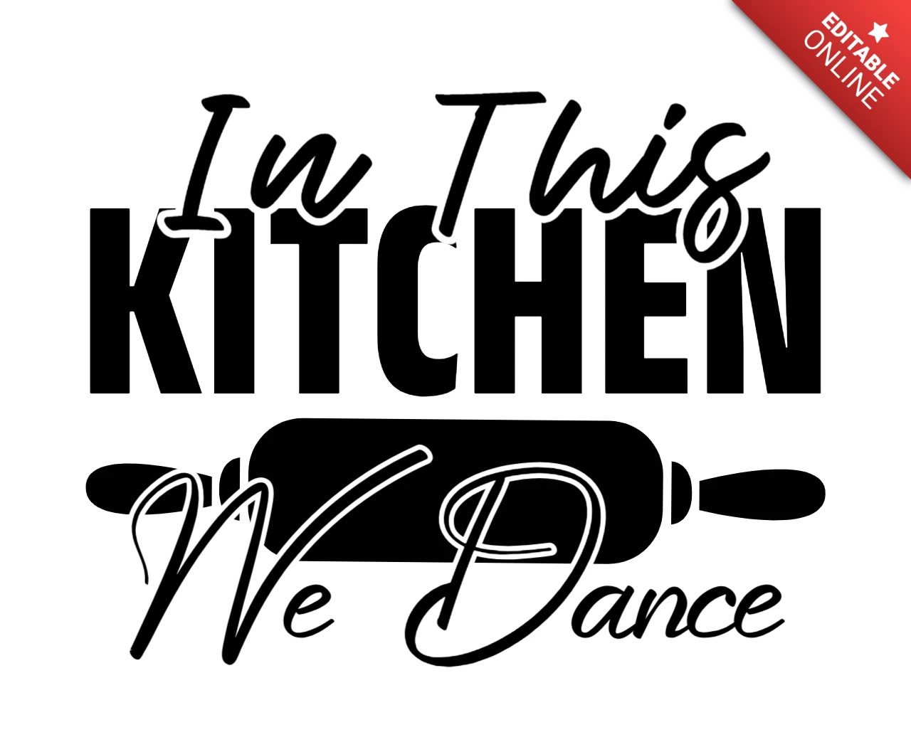 In This Kitchen We Dance T-Shirt Design Template