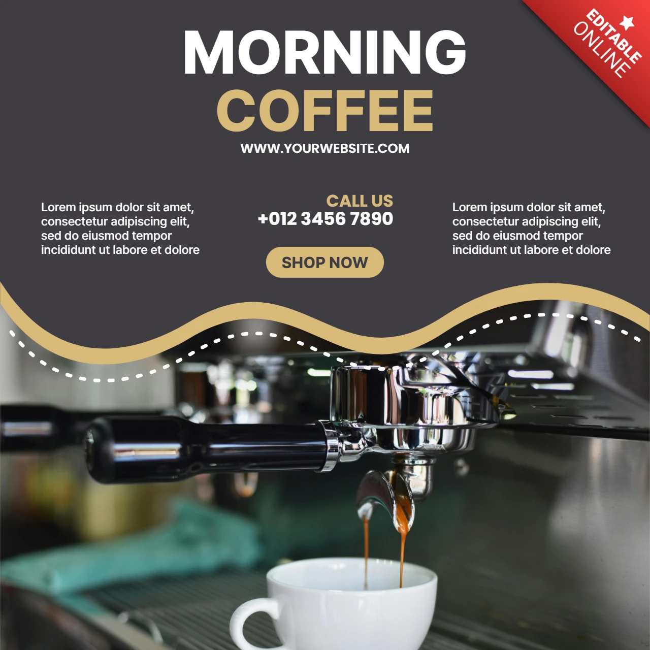 Morning Coffee Social Media Post Design Template