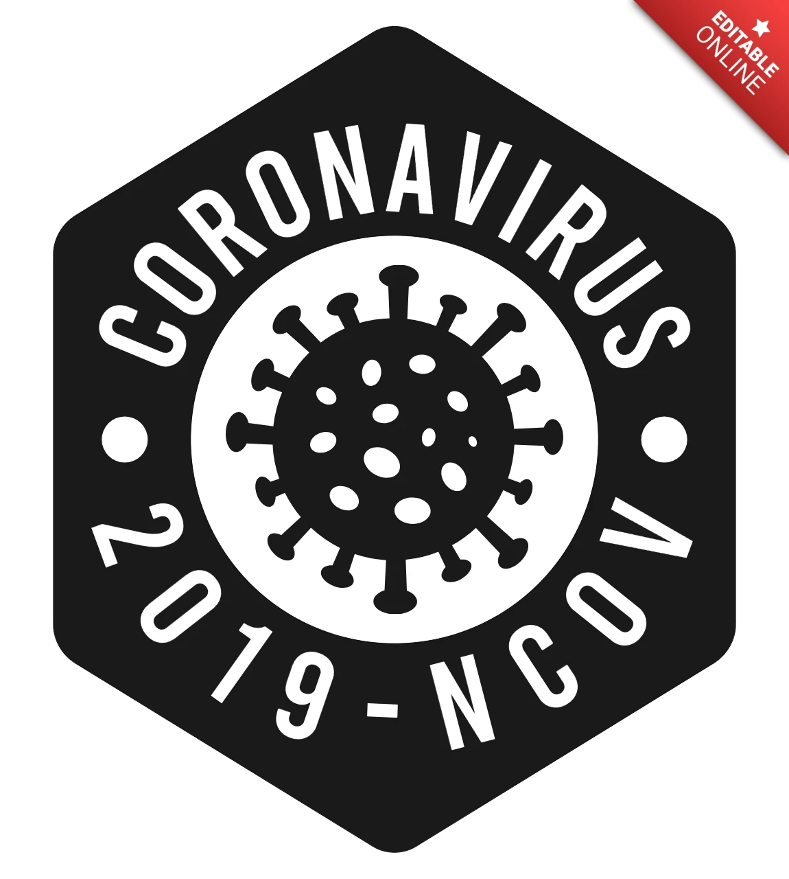 Corona Virus Logo Design Template