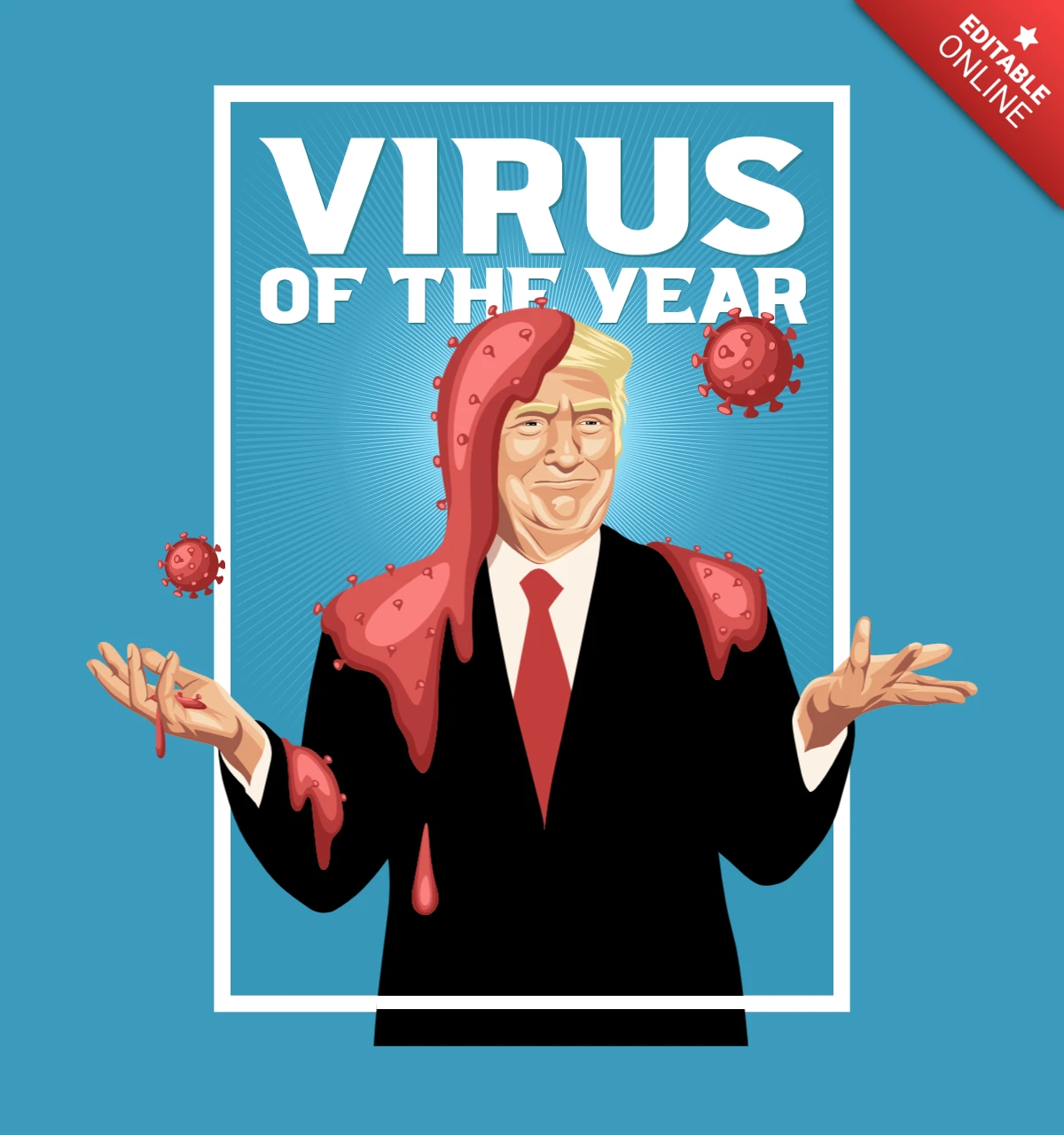 Virus Of The Year Donald Trump T-shirt Design Template