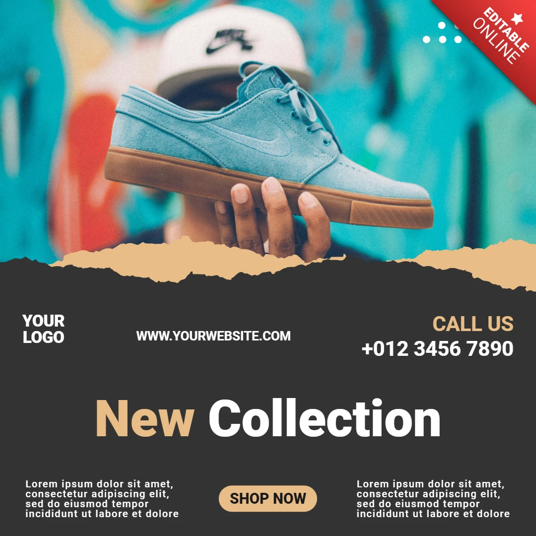 Nouvelle collection streetwear sneakers sale instagram post design template