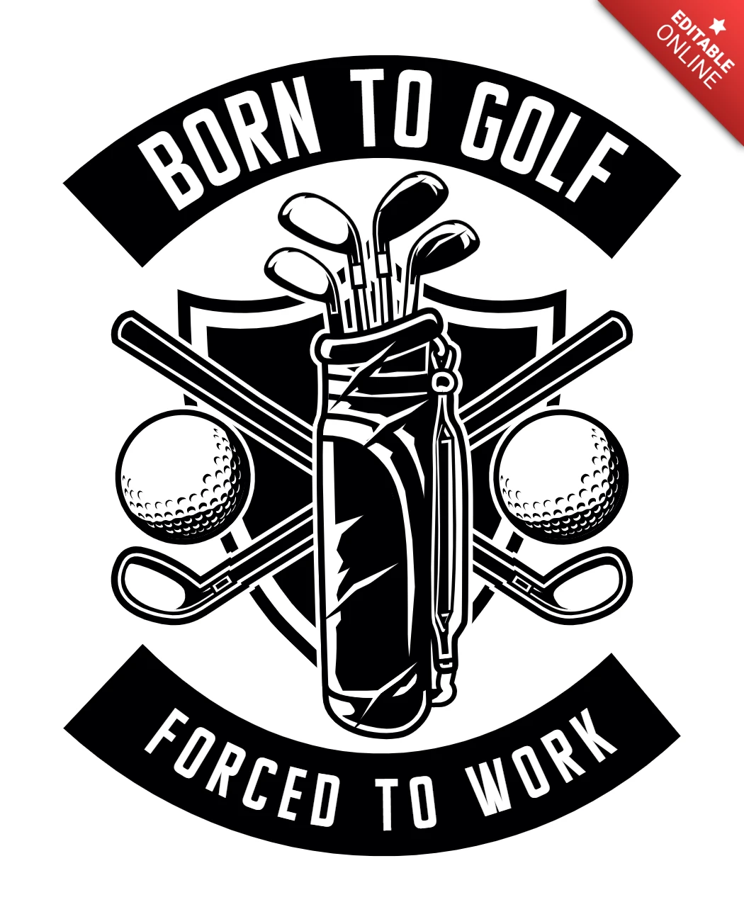 Born To Golf T-Shirt Design Template