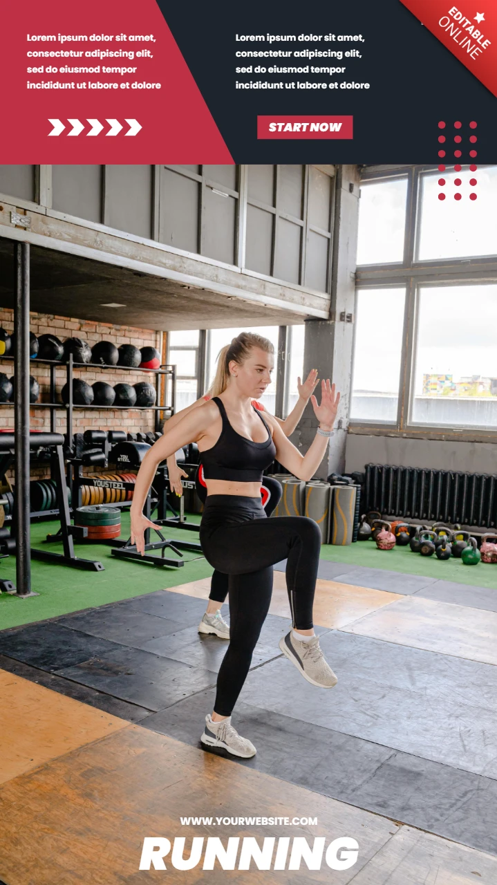 Modelo de design de postagem de história do Instagram de fitness feminino