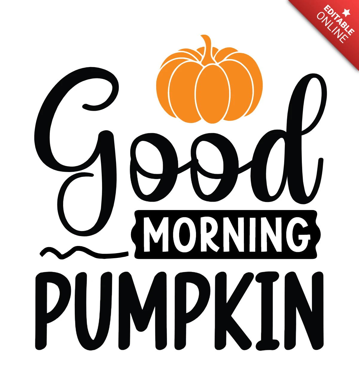 Goedemorgen pompoen t-shirt ontwerpsjabloon
