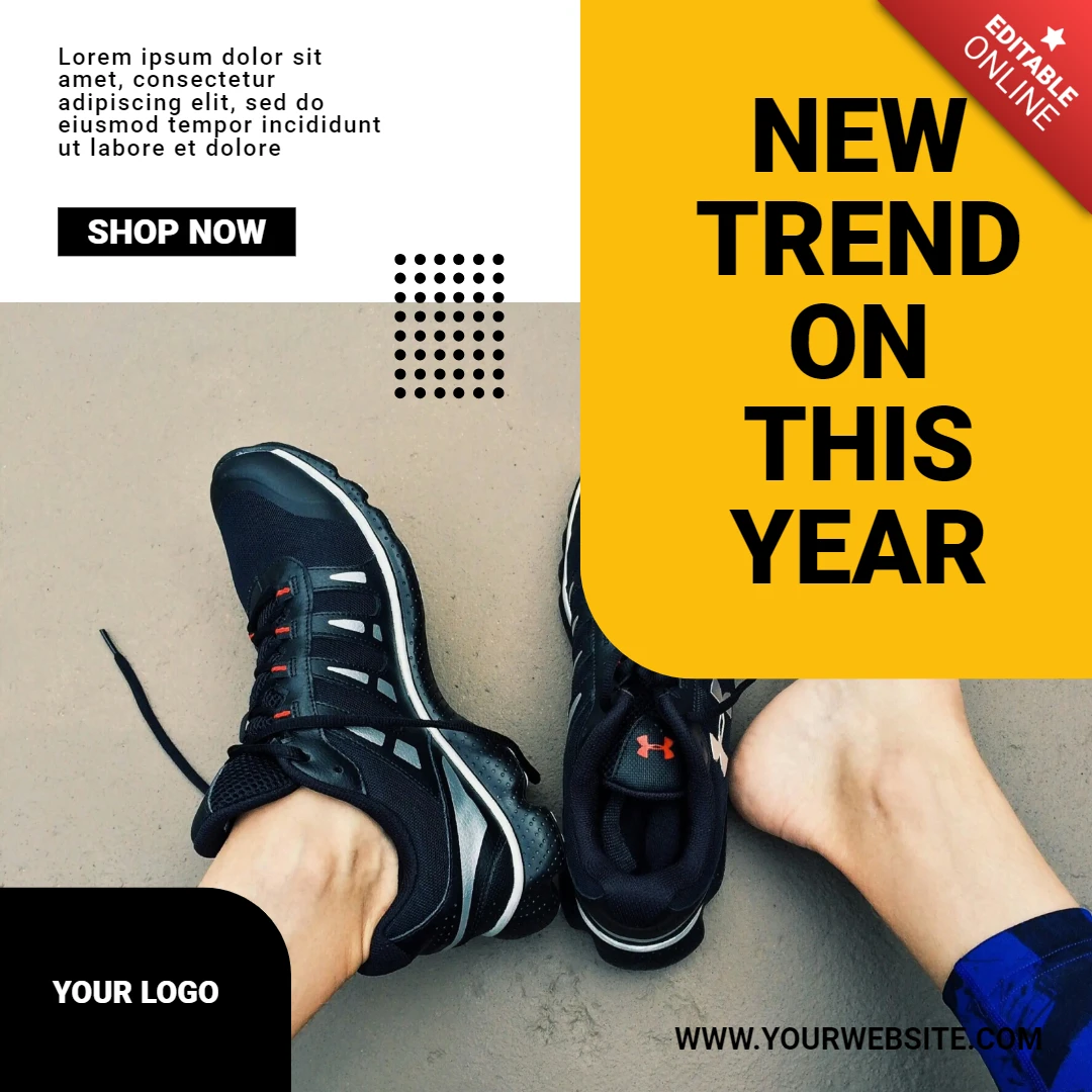 Modèle de conception de publication Instagram sur la vente de nouvelles baskets streetwear tendance