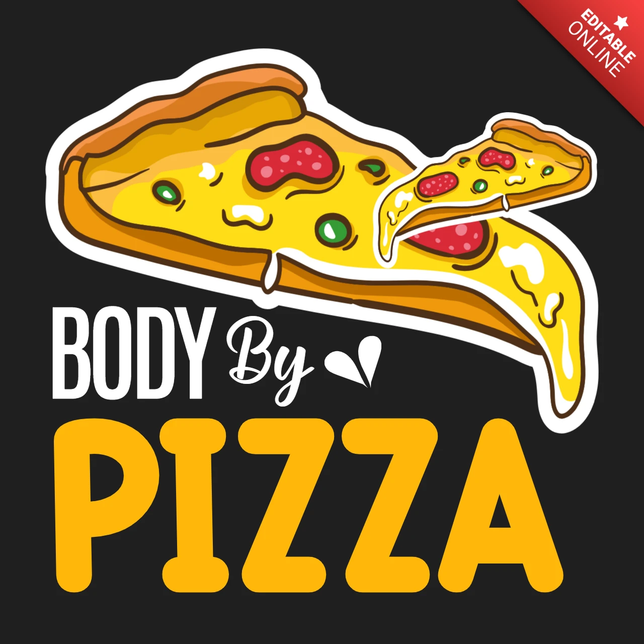 Körper von pizza t-shirt design vorlage