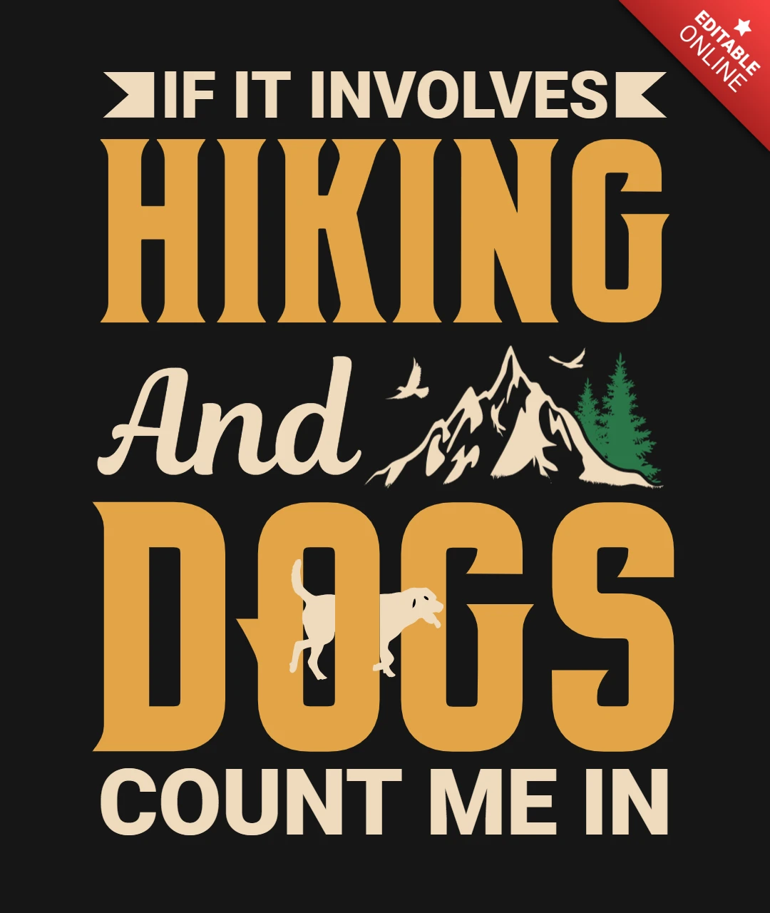 Perros de excursión plantilla de diseño de camiseta