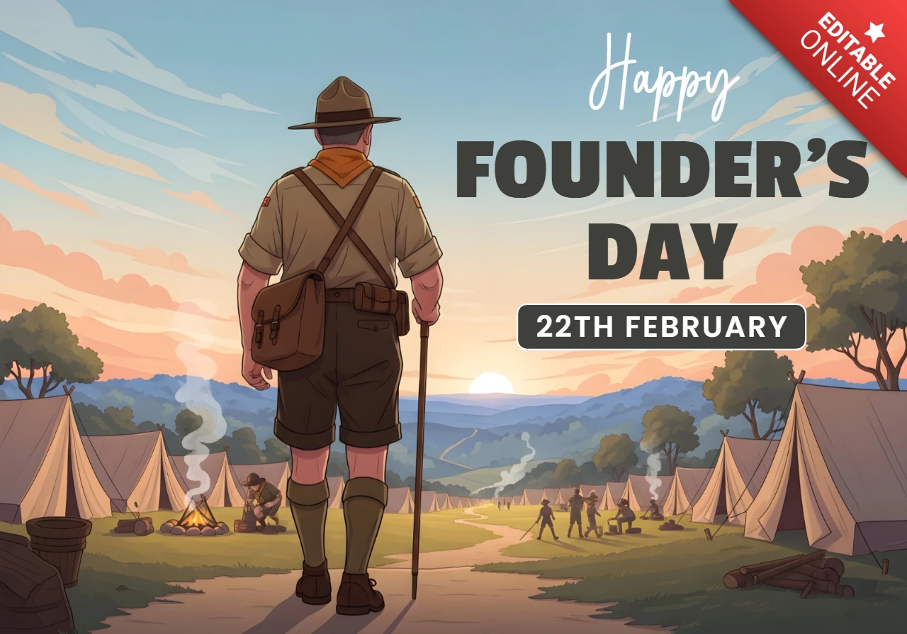 Vintage Founder’s Day Celebration Design Template for Event Posters