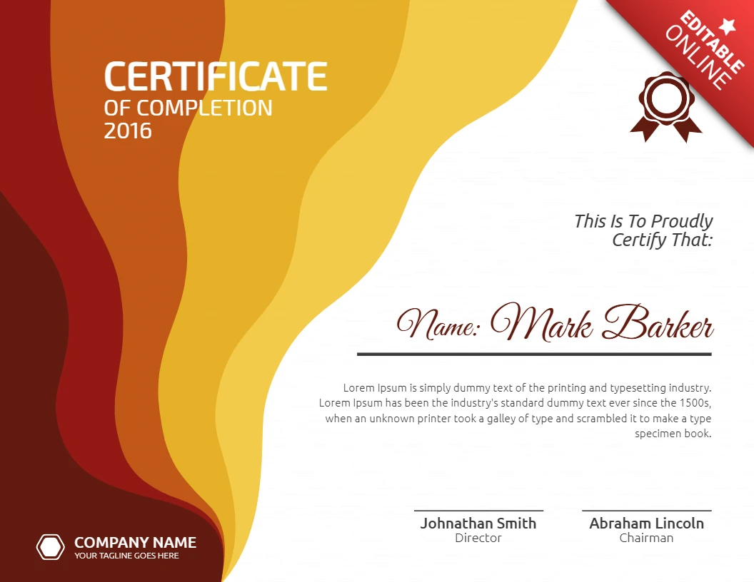 Abstract Modern Professional Corporate Certificate Post Design Template