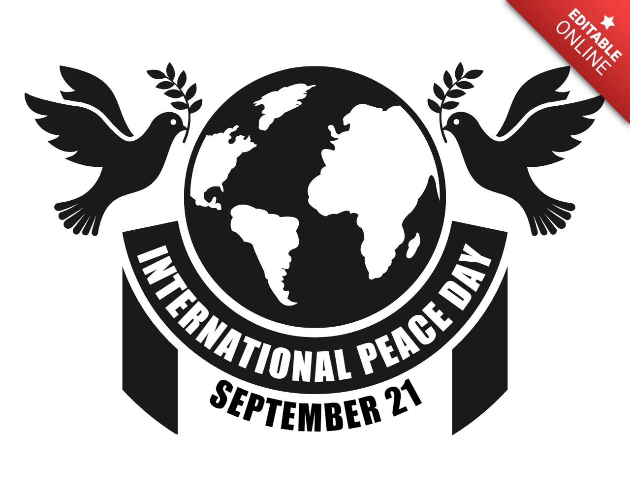 International Peace Day September 21 Design Template