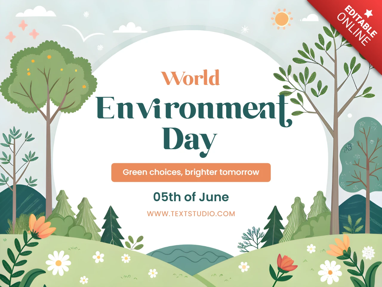 Whimsical Nature Design Template for World Environment Day Celebration