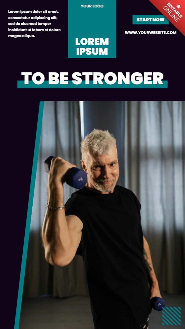 Starker Bodybuilder Instagram Story Post Design Vorlage