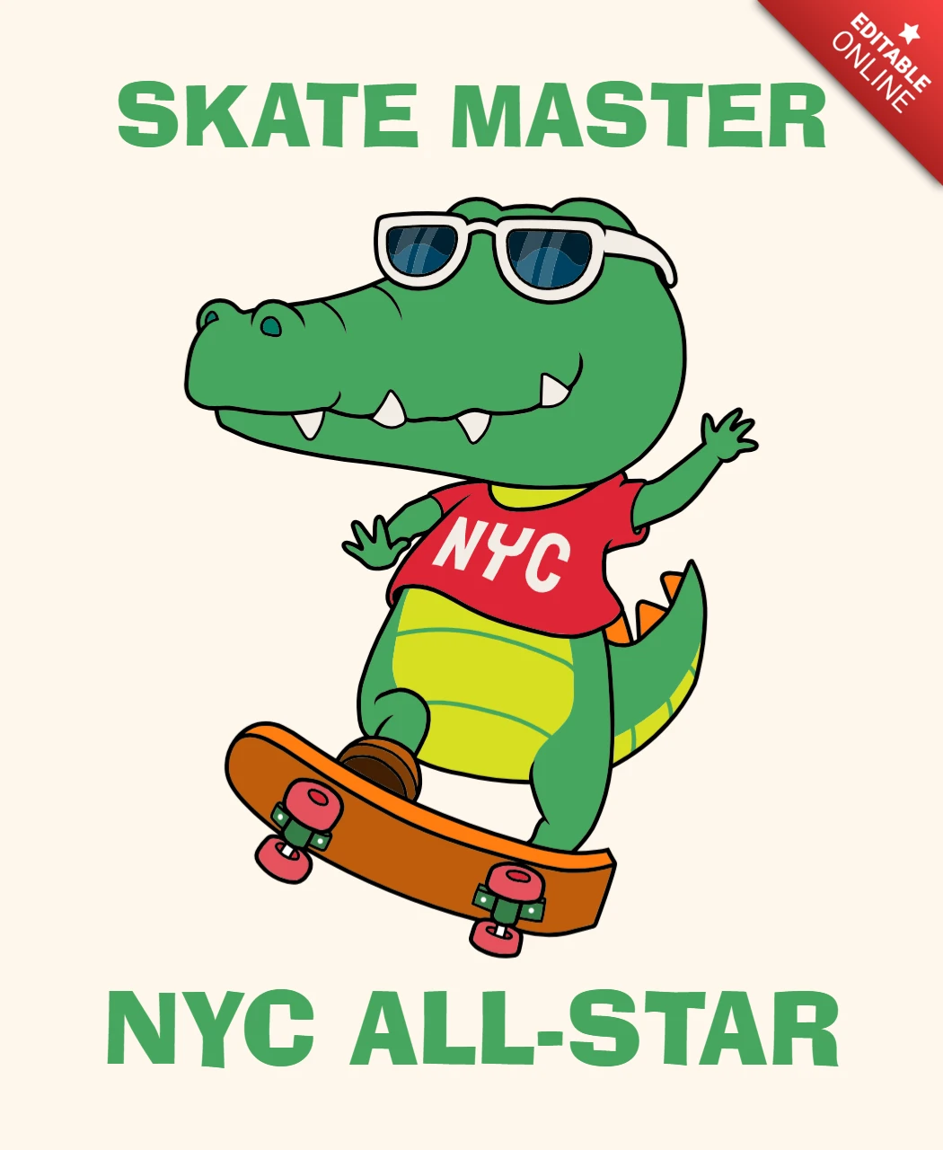 Skate master all-star plantilla de diseño para niños