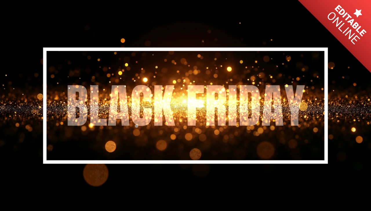 Black Friday Sale Design Template with Sparkling Effects