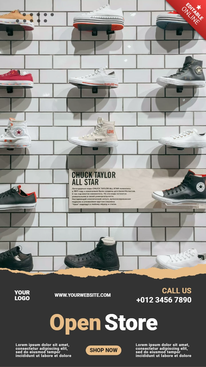 Modèle de conception de publication d'histoire Instagram de baskets streetwear