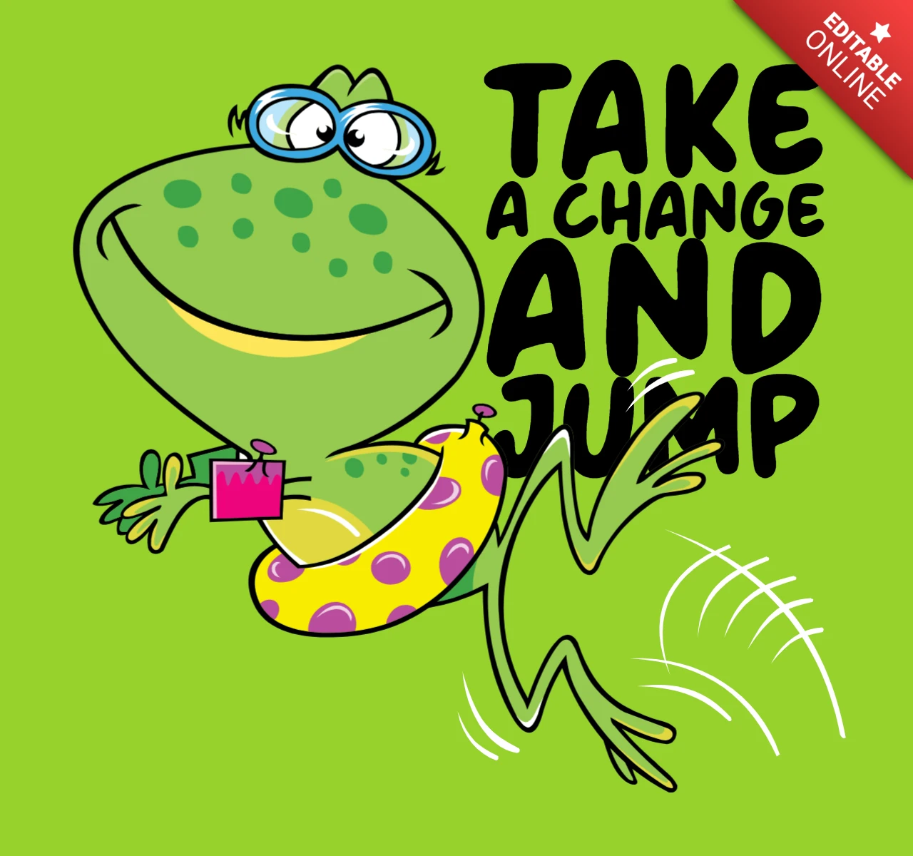 Schattig springend kikkerkarakter t-shirt ontwerp