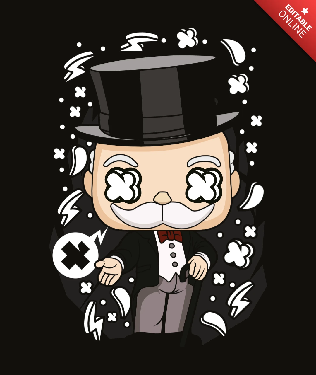 Monopoly Banker Pop Culture T-Shirt Design Template