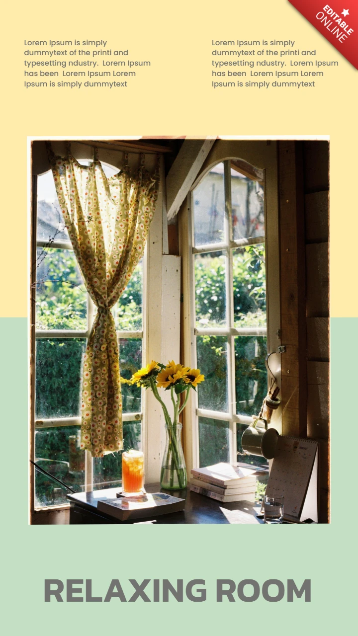 Soft Green And Yellow Minimalist Promotional Instagram Story Post Design
