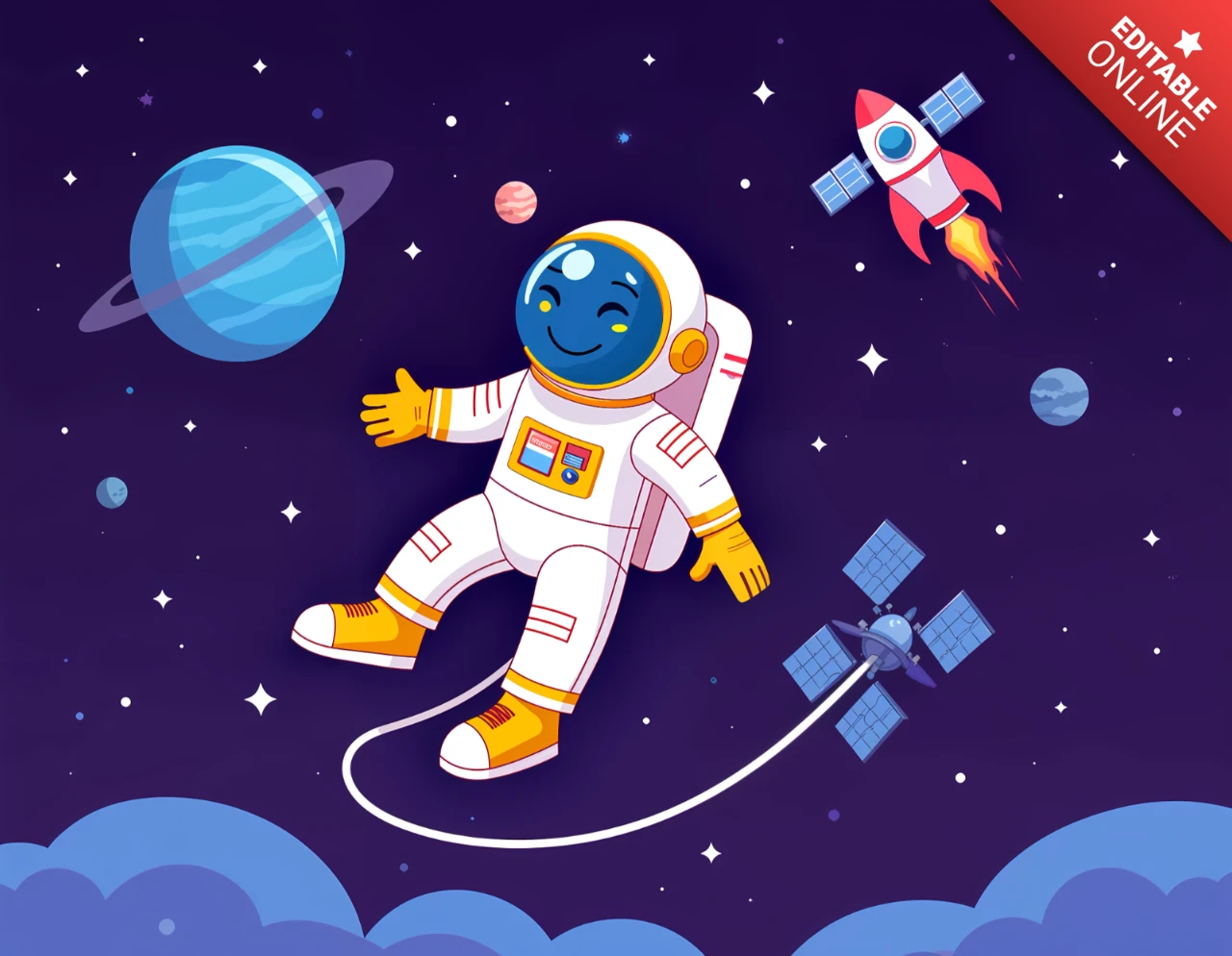 Modèle d'aventure spatiale pour enfants