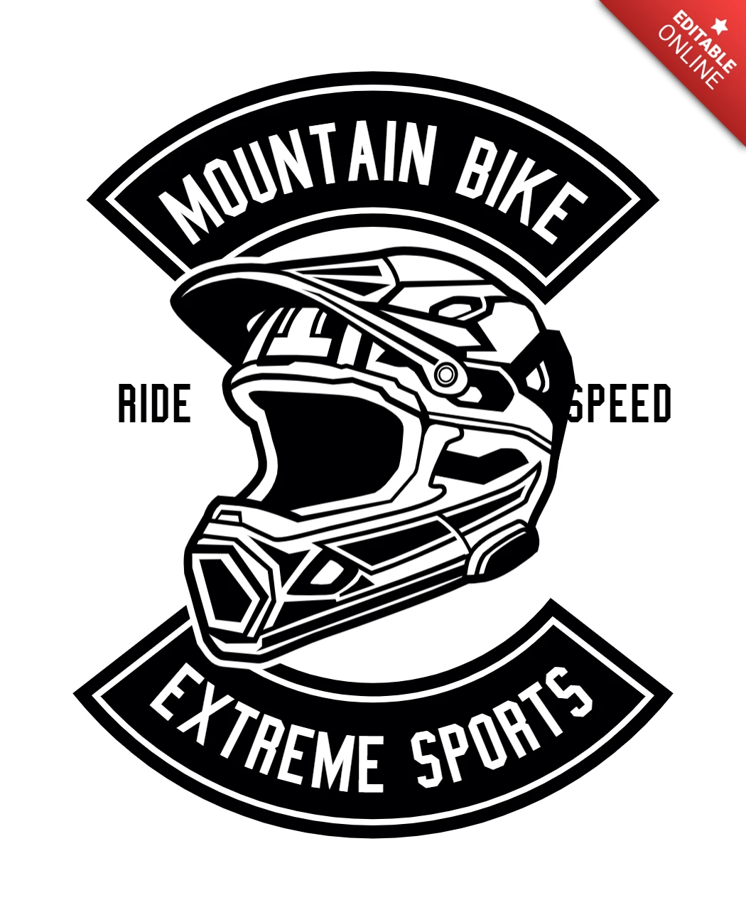 Mountain Bike Extreme Sports T-shirt Design Template