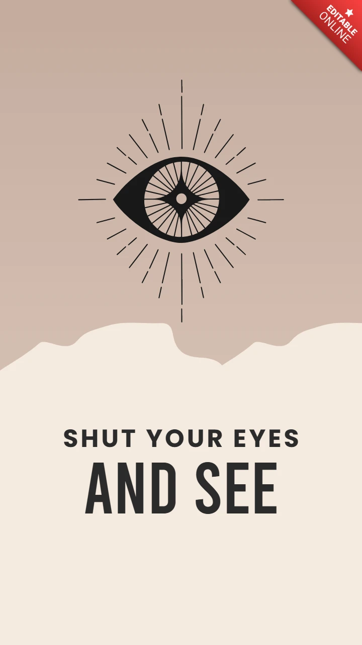 Auge Symbol und erhebend Zitat instagram Geschichte Post Designvorlage