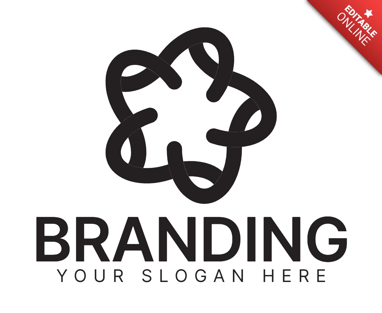 Moderne abstrakte Sternform-Logo-Design-Vorlage schwarz