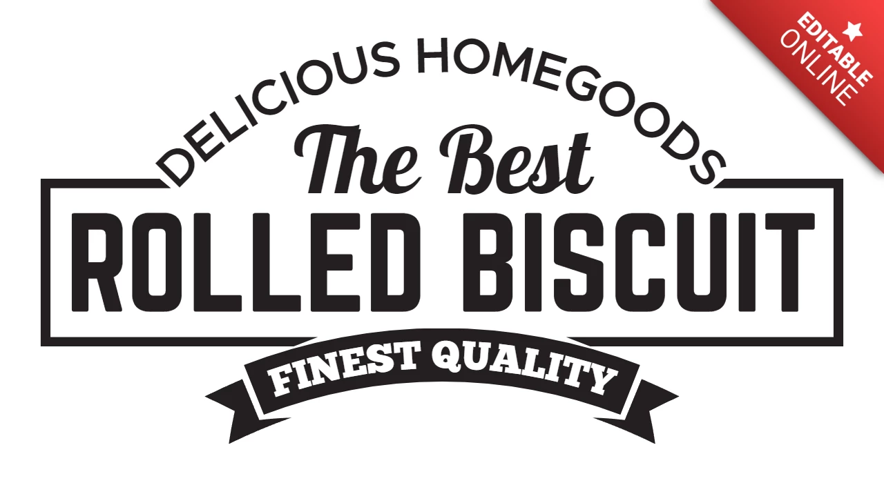 Home made Rolled Biscuit Logo Design Template