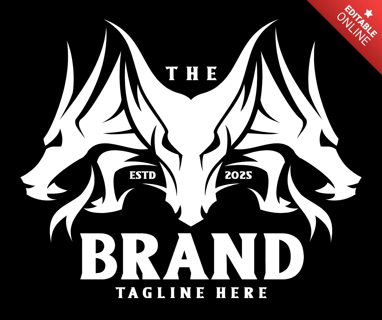 Modelo de design do logotipo do dragão Cerberus