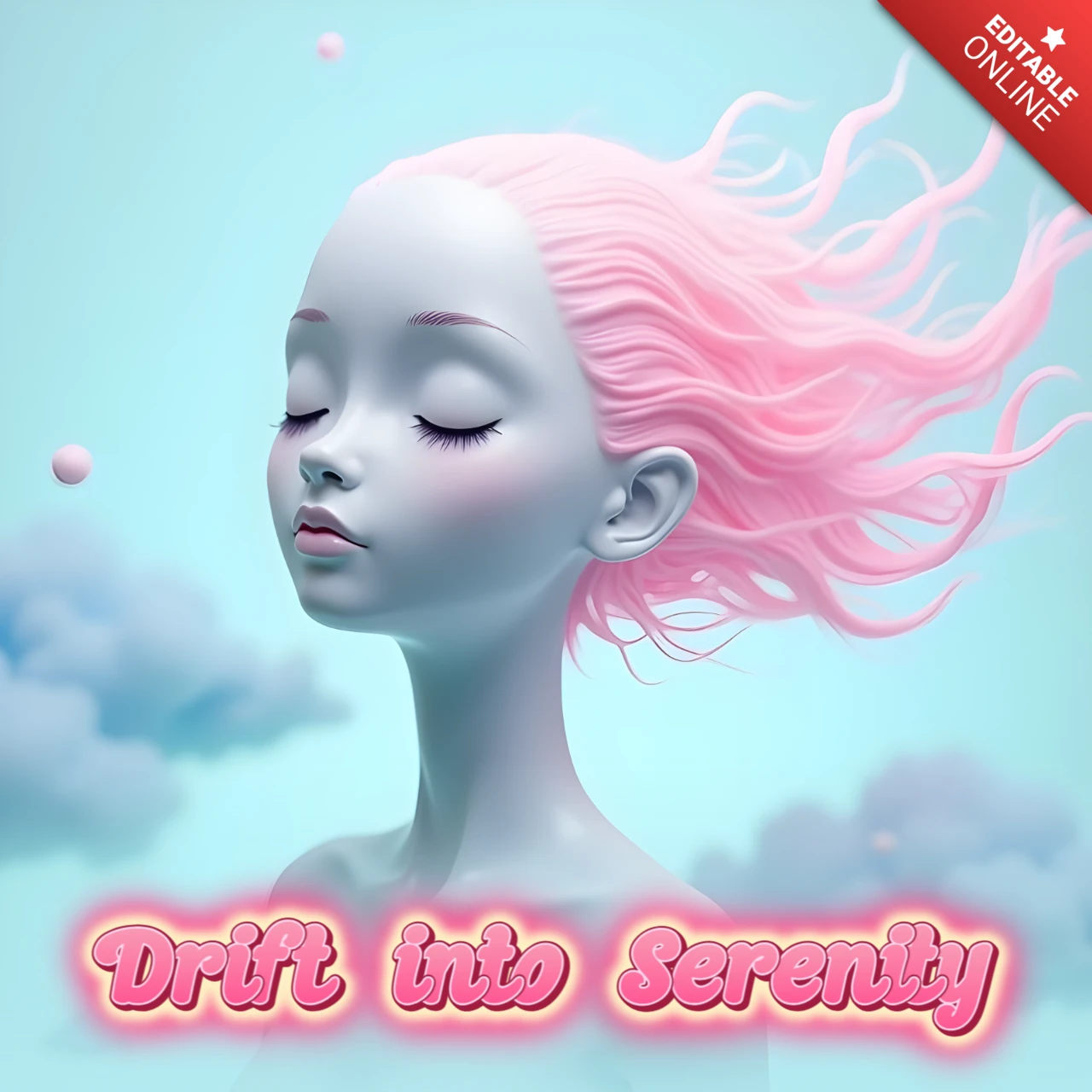 Fantasia serena: modelo de design de arte em tons pastéis e sonhadores