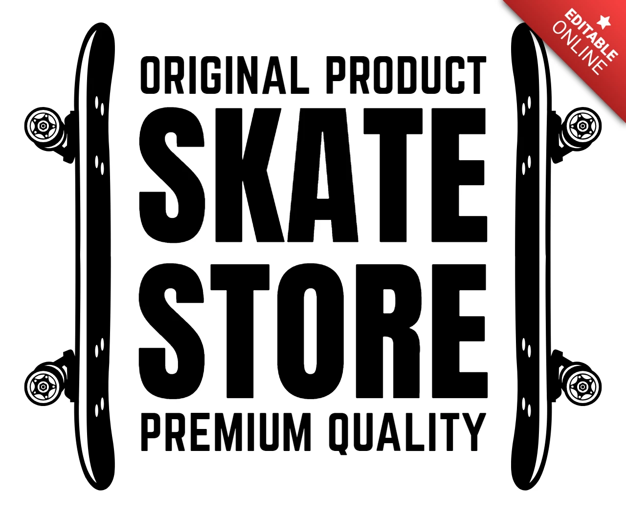 Skateboard laden logo entwurfsvorlage