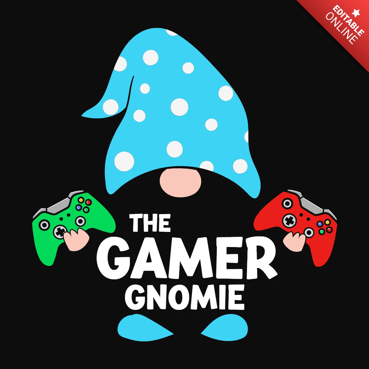Modelo de design de camiseta do gnomie gamer