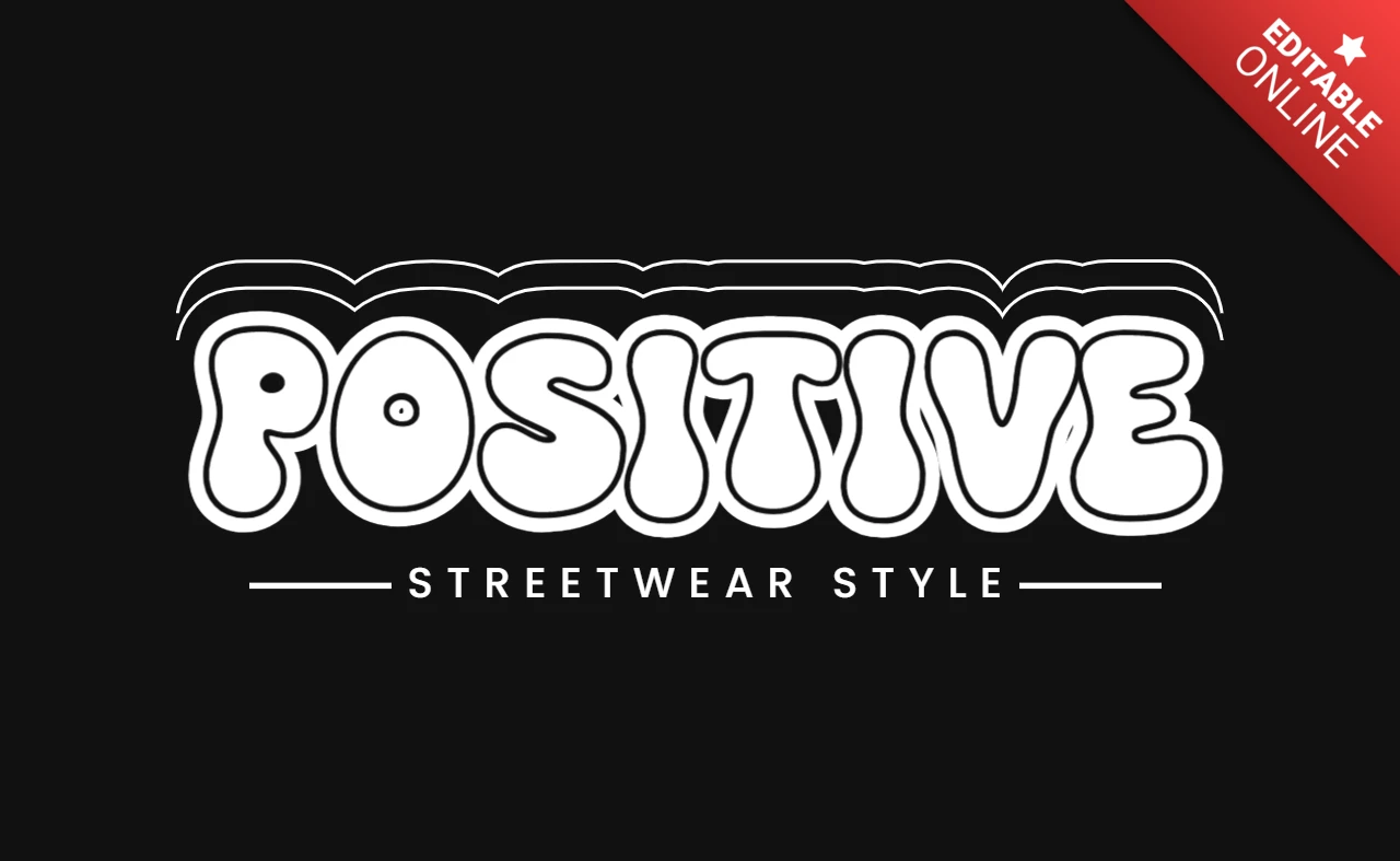 Urban POSITIVE Streetwear Style Typography T-Shirt Design Template