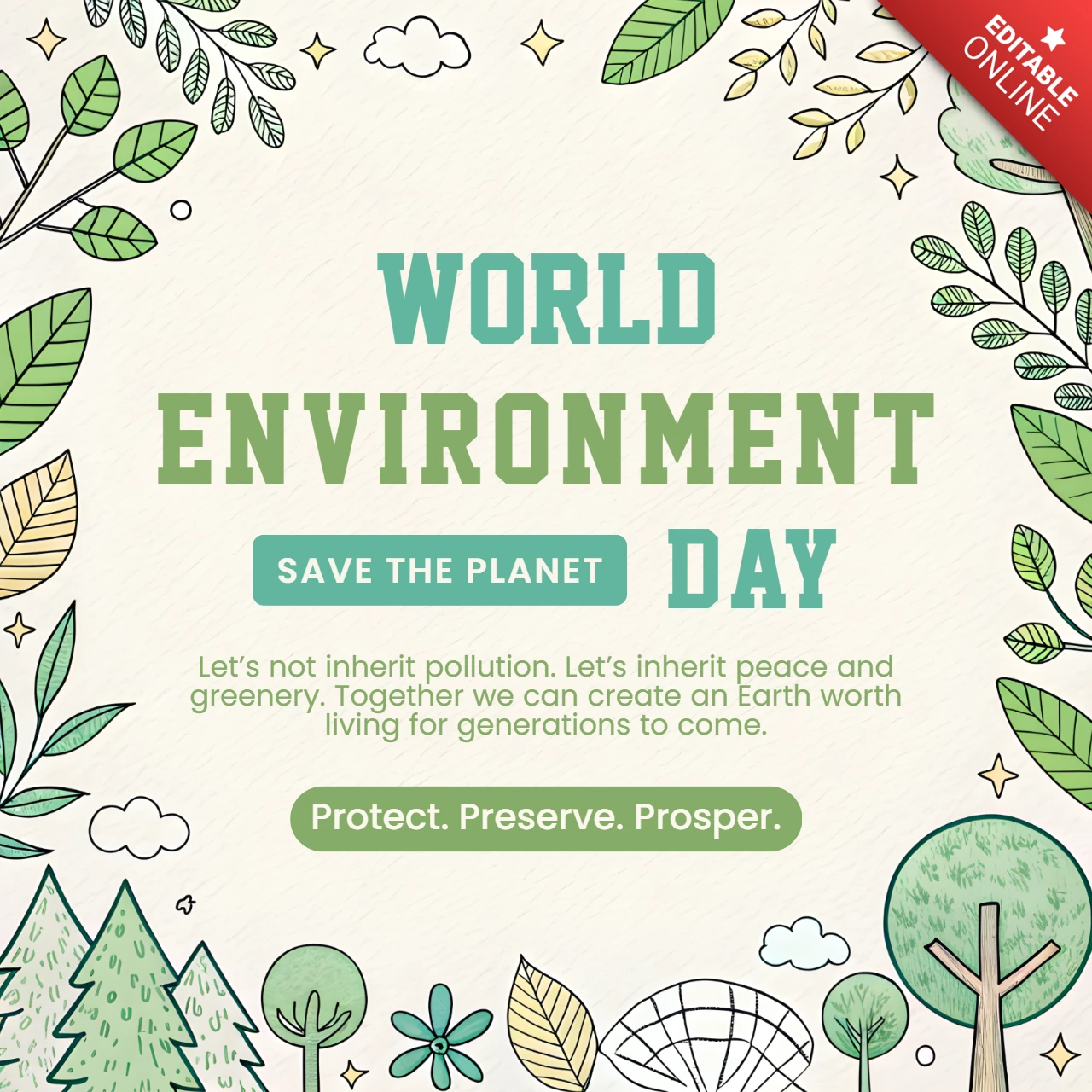 Modèle de design illustré pastel pour la célébration de la journée mondiale de l'environnement