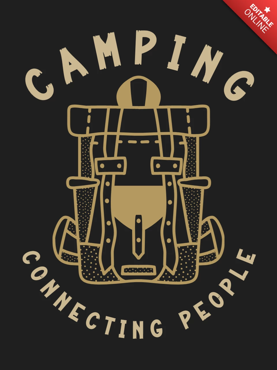 Camping connecting people backpack t-shirt template design