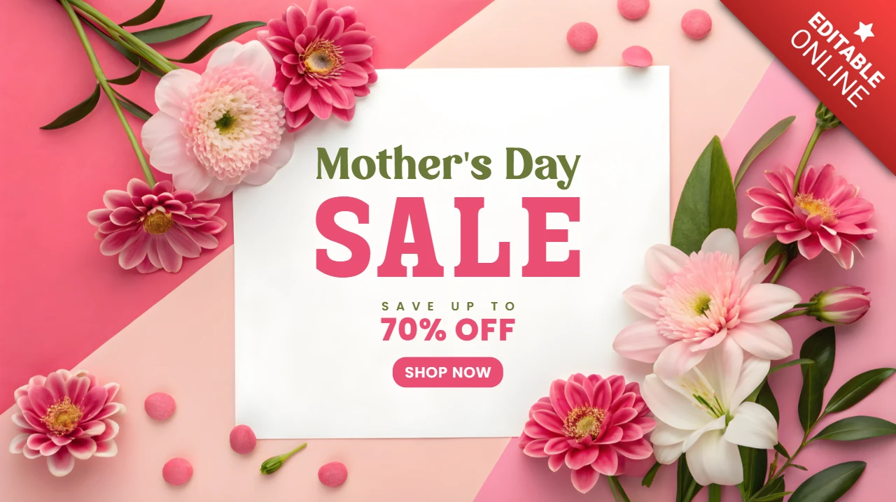 Floral Muttertag Verkauf Vorlage | editierbares Design für Promotionen