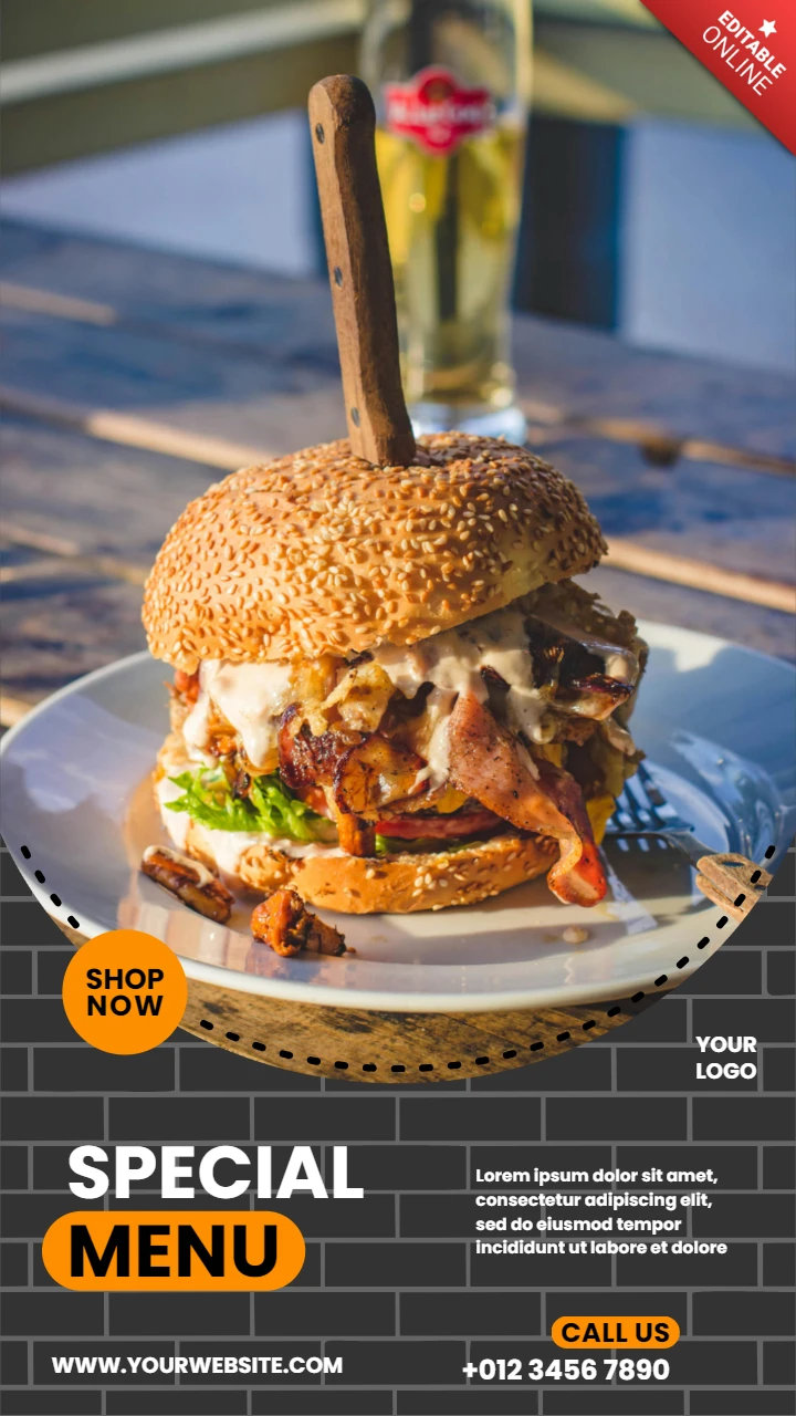 Street Style Food Marketing Instagram Story Post Design Vorlage