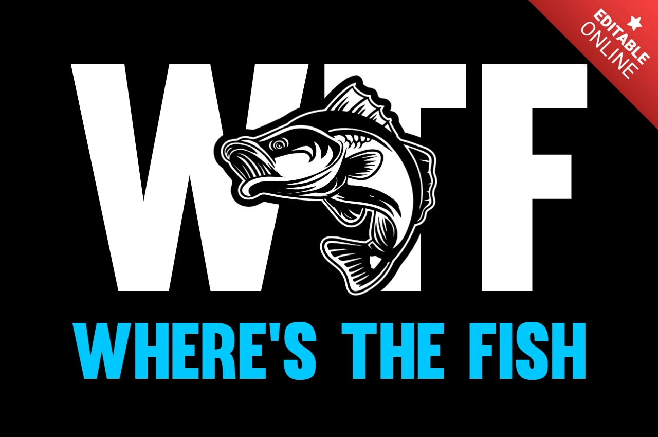 Modelo de design de camiseta Wtf where's the fish