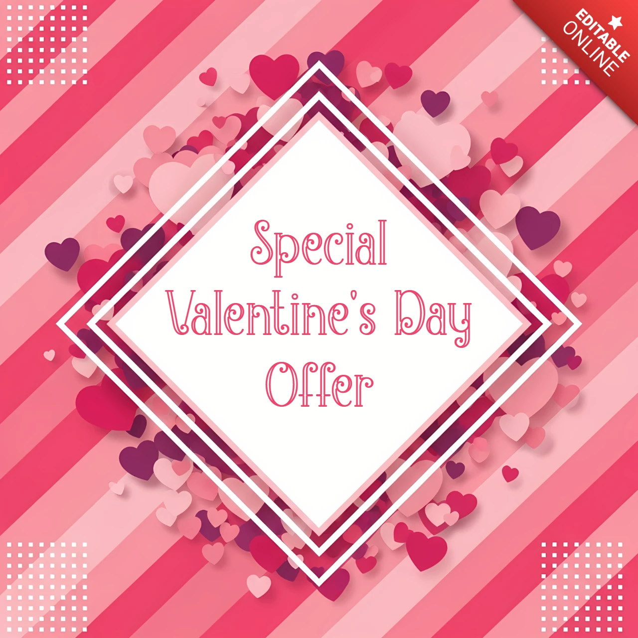Valentinstag Herzdesign-Vorlage für Werbeflyer