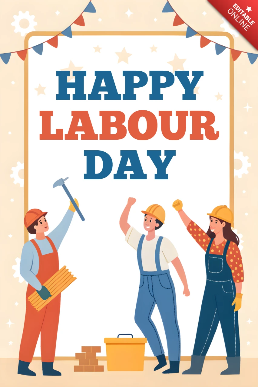 Plantilla de diseño de celebración del feliz día del trabajo - ilustración festiva y colorida