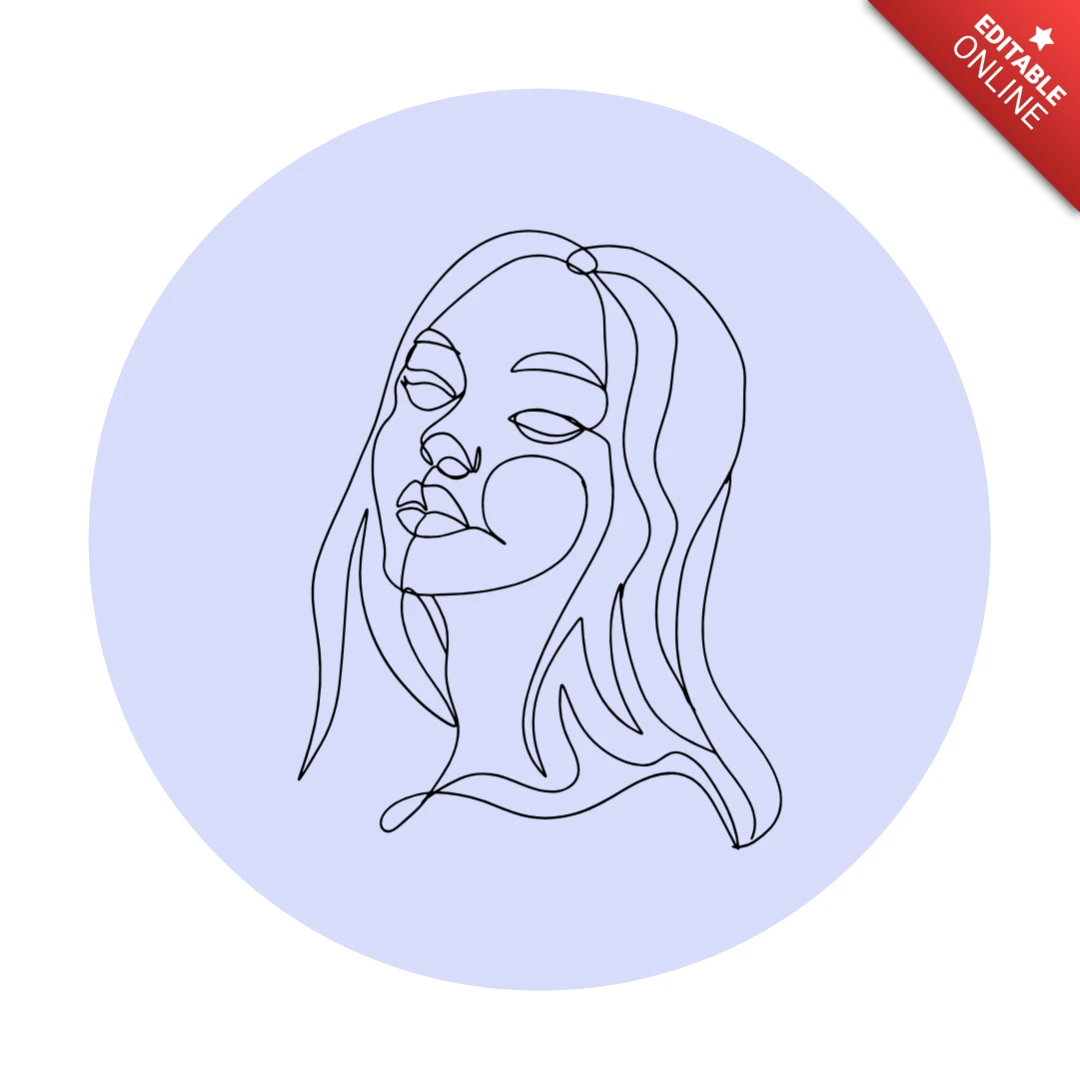 Modelo de capa de destaque de história do Instagram de arte de linha de mulheres de beleza