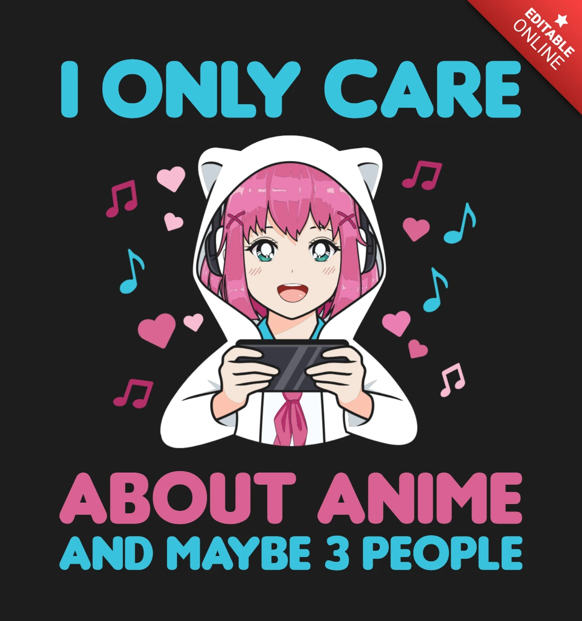 Sólo me interesa la plantilla de diseño de camisetas de anime