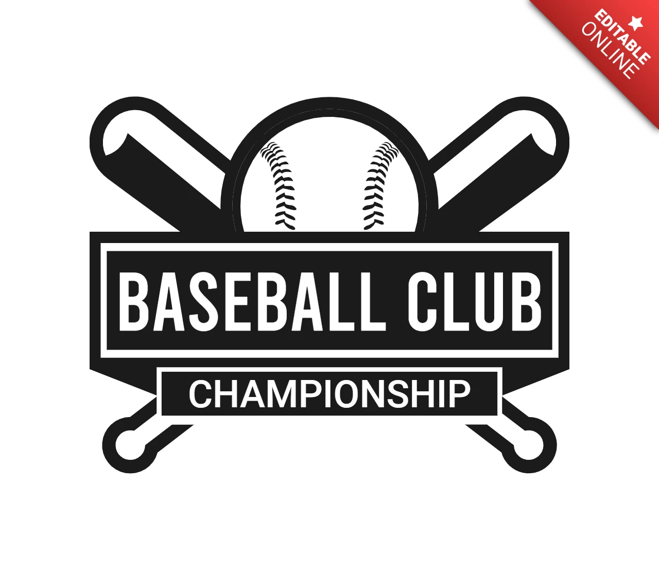 Baseball Club Tournament Championship Sports Logo Design Template