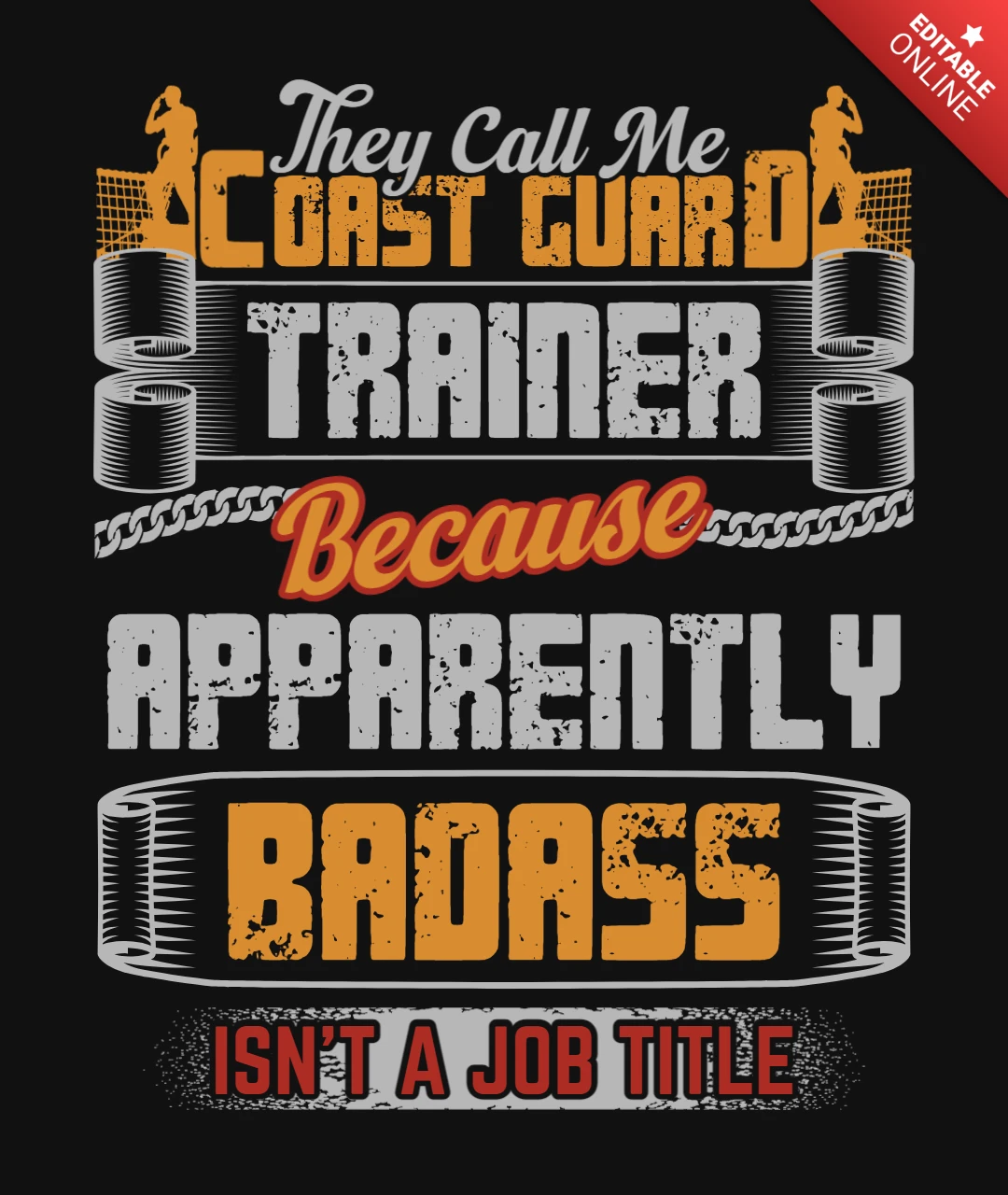 Usa Coast Guard Trainer T-Shirt Design Template