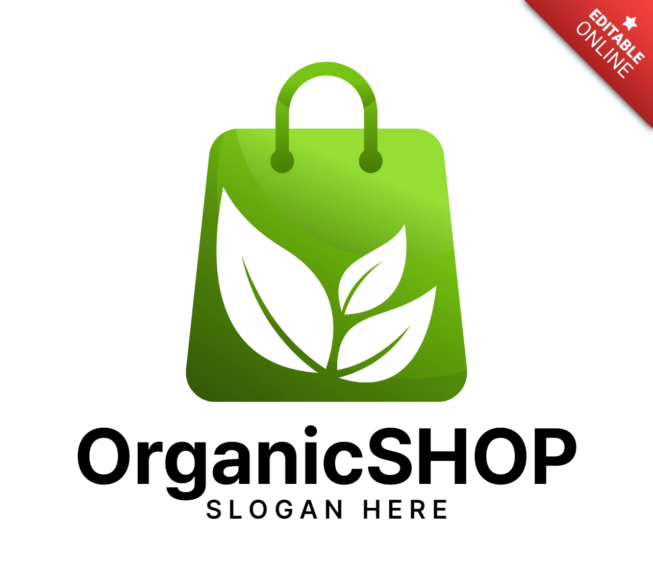 Natuurlijke winkel logo ontwerpsjabloon